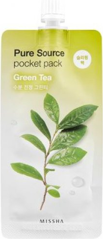 Ночная маска для лица с зеленым чаем Pure Source Pocket Pack (Green Tea) 10 мл 
