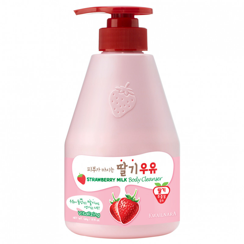 Гель для душа клубничный Kwailnara Strawberry Milk Body Cleanser 560мл, Республика Корея (до 26.02.26)