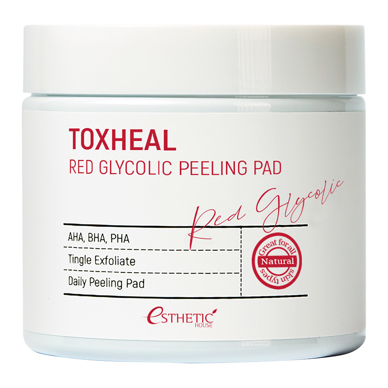 Пилинг-подушечки с гликолевой кислотой ESTHETIC HOUSE Toxheal Red Glycolic Peeling Pad 100 шт